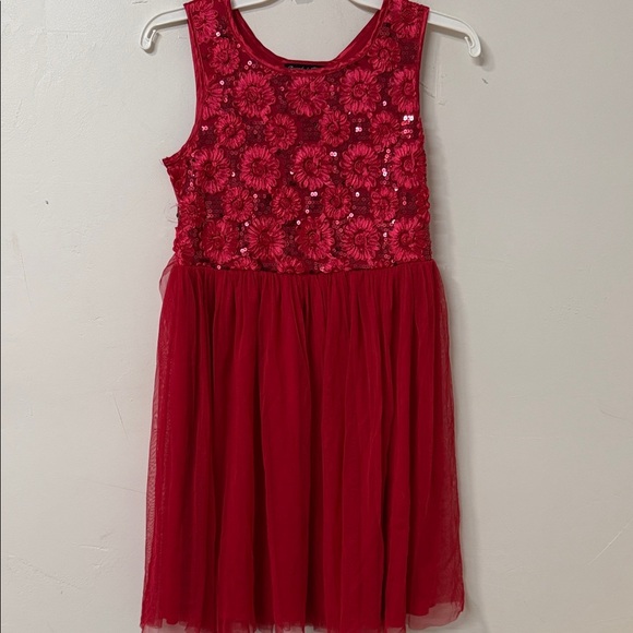 Red Floral Sleeveless Dress - Picture 1 of 2